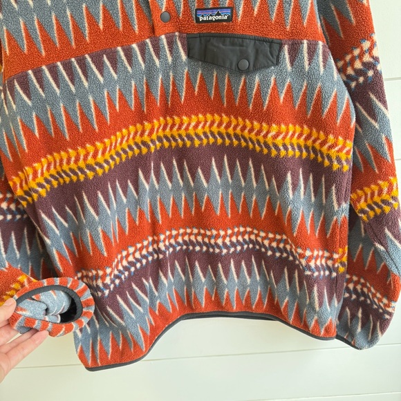 Patagonia Synchilla Snap-T Fleece Pullover Laughing Waters Dark Ruby Size med - Picture 9 of 11